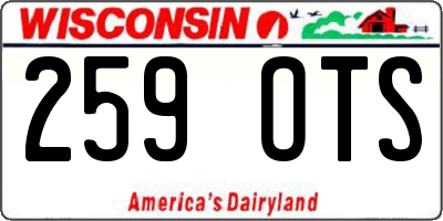 WI license plate 259OTS