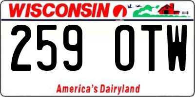 WI license plate 259OTW