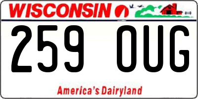 WI license plate 259OUG