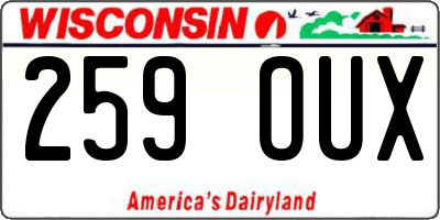 WI license plate 259OUX