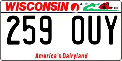 WI license plate 259OUY