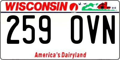 WI license plate 259OVN