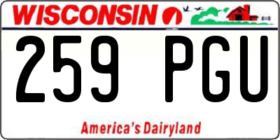 WI license plate 259PGU