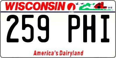 WI license plate 259PHI