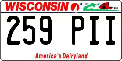 WI license plate 259PII