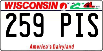 WI license plate 259PIS