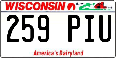 WI license plate 259PIU