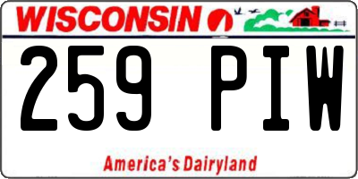 WI license plate 259PIW