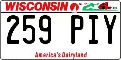 WI license plate 259PIY