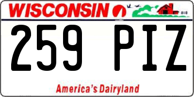 WI license plate 259PIZ