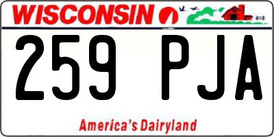WI license plate 259PJA