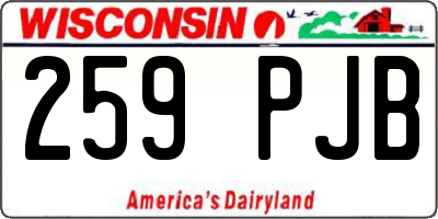 WI license plate 259PJB