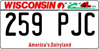 WI license plate 259PJC