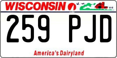WI license plate 259PJD