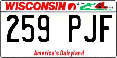 WI license plate 259PJF