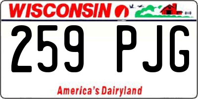 WI license plate 259PJG