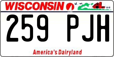 WI license plate 259PJH