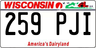 WI license plate 259PJI