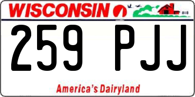 WI license plate 259PJJ