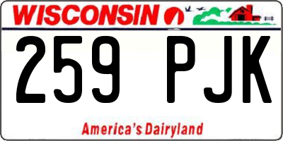 WI license plate 259PJK