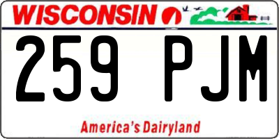 WI license plate 259PJM