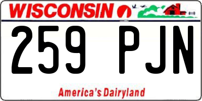 WI license plate 259PJN