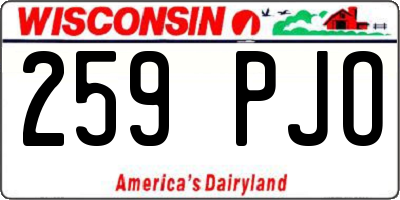 WI license plate 259PJO