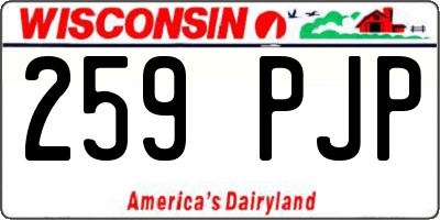 WI license plate 259PJP