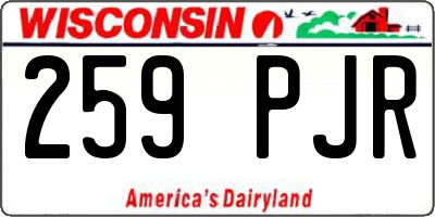 WI license plate 259PJR