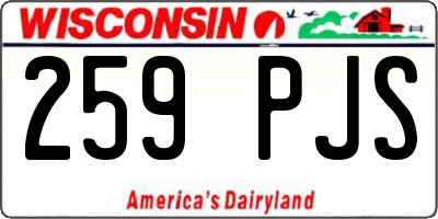 WI license plate 259PJS