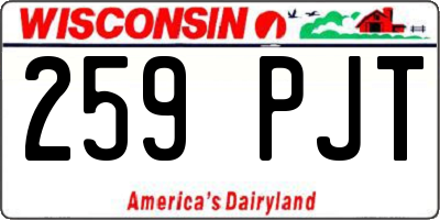 WI license plate 259PJT