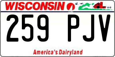 WI license plate 259PJV