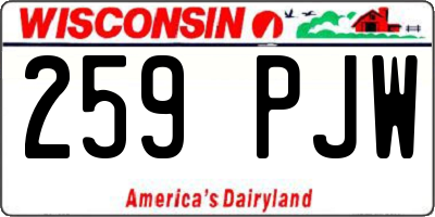WI license plate 259PJW