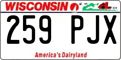WI license plate 259PJX