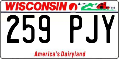 WI license plate 259PJY
