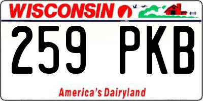 WI license plate 259PKB
