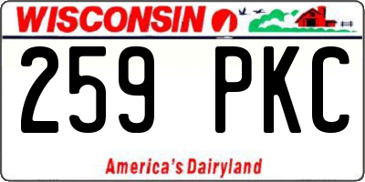 WI license plate 259PKC