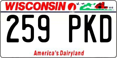 WI license plate 259PKD