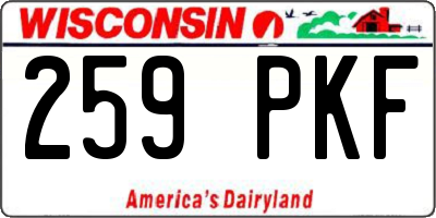 WI license plate 259PKF