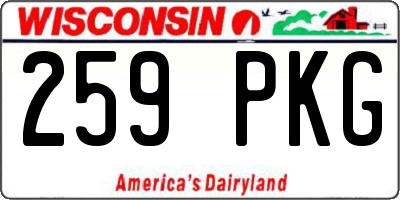 WI license plate 259PKG