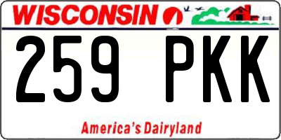 WI license plate 259PKK