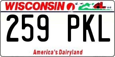 WI license plate 259PKL
