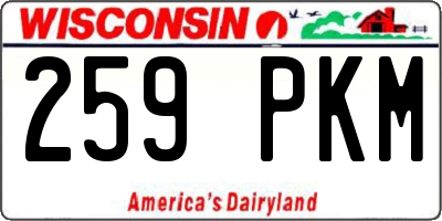WI license plate 259PKM