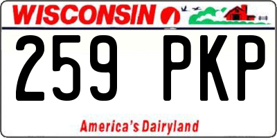 WI license plate 259PKP