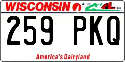 WI license plate 259PKQ