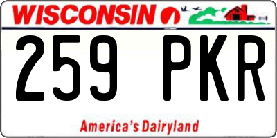 WI license plate 259PKR