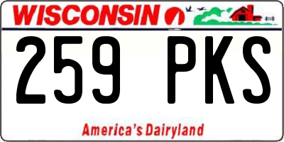 WI license plate 259PKS