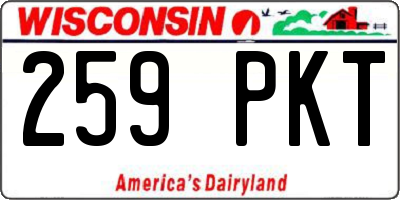 WI license plate 259PKT
