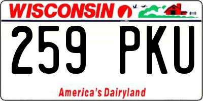 WI license plate 259PKU