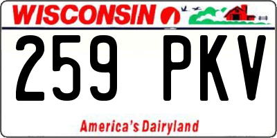 WI license plate 259PKV